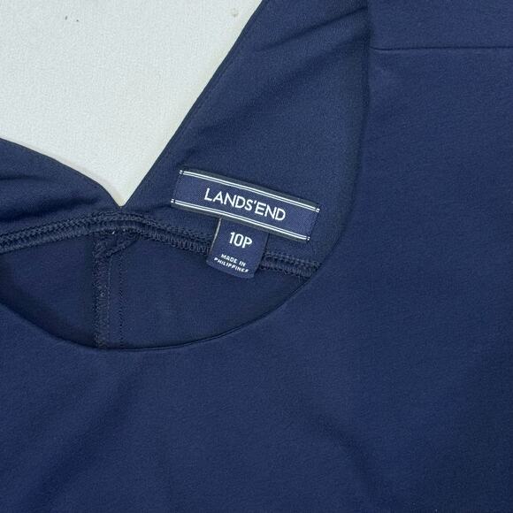 Lands' End Navy Blue Sleeveless Fit & Flare Dress - Picture 7 of 9